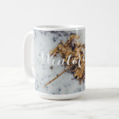 Hortensia flower op de sneeuw koffiemok (Voorkant links)