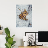 Hortensia flower op de sneeuw poster (Thuiskantoor)