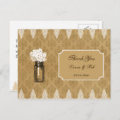 Hortensia in Mason Jar, Burlap bruiloft Dank u Briefkaart (Voorkant / Achterkant)