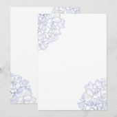 Hortensia Kunst Wit Huwelijksprogramma Papier Programma (Voorkant / Achterkant)
