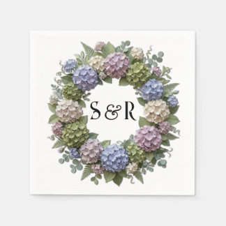 Hortensia Monogramma Sluitings Huwelijk Servet