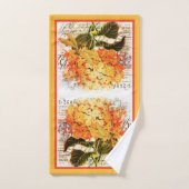 Hortensia orange et libellule (Serviette à main)