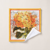 Hortensia orange et libellule (Gant de toilette)