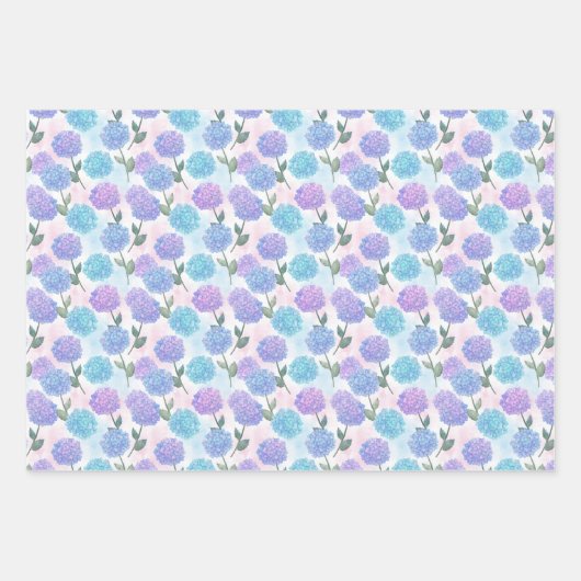  hortensia patroon inpakpapier vel (Voorkant)