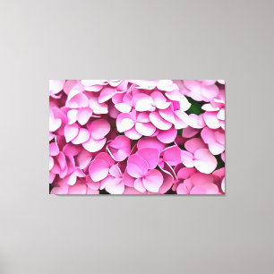 Hortensia Pink Petals Artistisch Abstract Canvas Afdruk