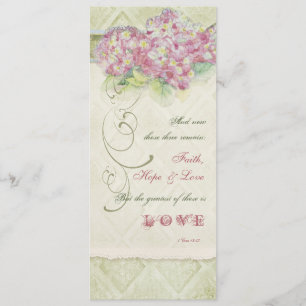 Hortensia vintage de rose de style - carte de menu