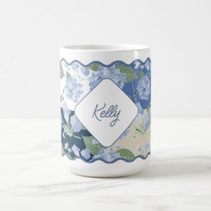 Hortensia's Girly Patchwork gepersonaliseerde kust Koffiemok