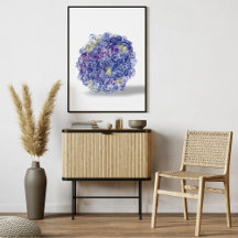 Hortensia's in waterverf - bloem kunstprint