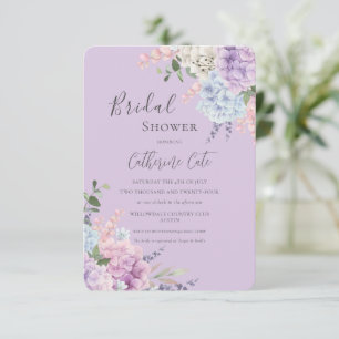 Hortensia's Paarse Floral Vrijgezellenfeest Kaart