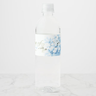 Hortensia's Pastel Bloei Waterfles Etiket