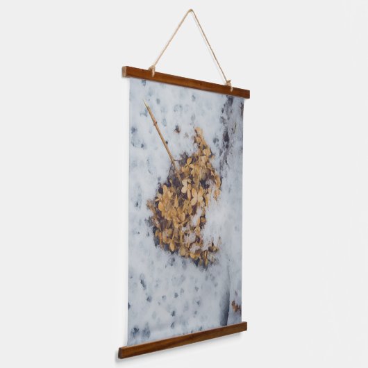 Hortensievloem op sneeuw en Magic ice Patroon Hangend Wandkleed (Gebogen)