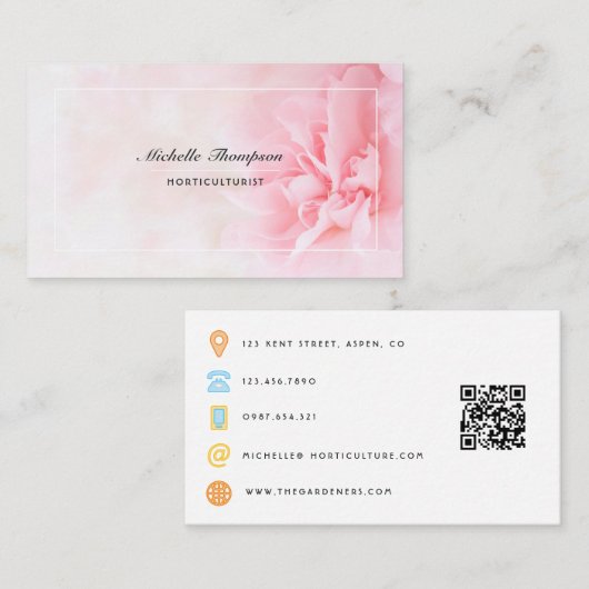 Horticulteur Carte de visite de code QR (Devant / Derrière)