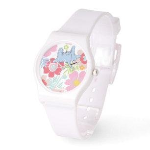 Horton hoort een Who   pastelbloempatroon Horloge