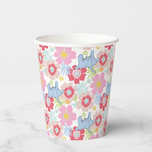 Horton hoort een Who | pastelbloempatroon Papieren Bekers (Achterkant)