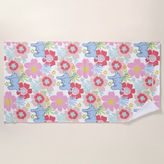 Horton hoort een Who | pastelbloempatroon Strandlaken (Voorkant)