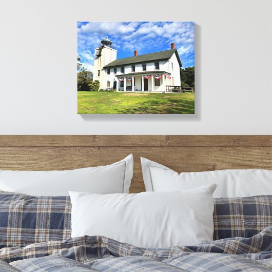 Horton Point Vuurtoren New York gewikkeld Canvas (Insitu (Slaapkamer))