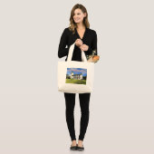 Horton Point Vuurtoren New York Grote Canvas tas (Voorkant (model))