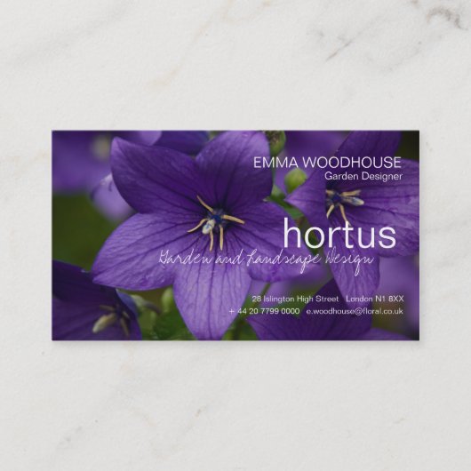 Hortus - Chinees Visitekaartje voor bloemen (Voorkant)