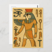 Horus Falcon God Ancienne carte postale égyptienne (Devant / Derrière)