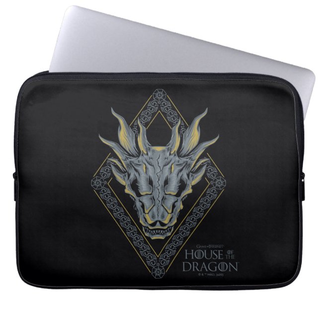 HOSE OF THE DRAGON Balerion Skull Diamond Crest Laptop Sleeve (Voorkant)