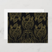 HOSE OF THE DRAGON Gold Filigree Dragon Pattern Briefkaart (Voorkant / Achterkant)