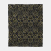 HOSE OF THE DRAGON Gold Filigree Dragon Pattern Fleece Deken (Voorkant)