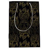 HOSE OF THE DRAGON Gold Filigree Dragon Pattern Medium Cadeauzakje (Voorkant)