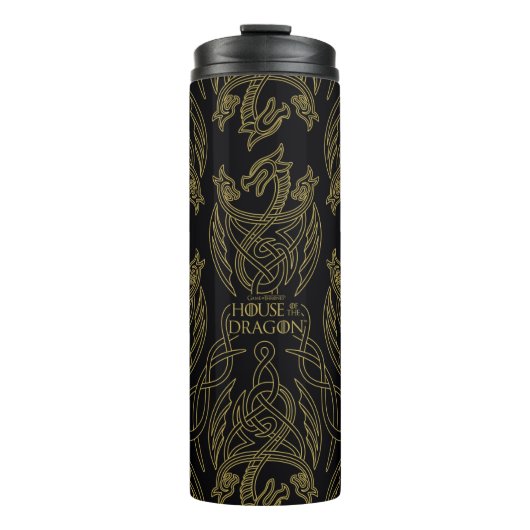 HOSE OF THE DRAGON Gold Filigree Dragon Pattern Thermosbeker (Voorkant)