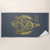 HOSE OF THE DRAGON Golden Filigree Dragon Crest Strandlaken (Voorkant)