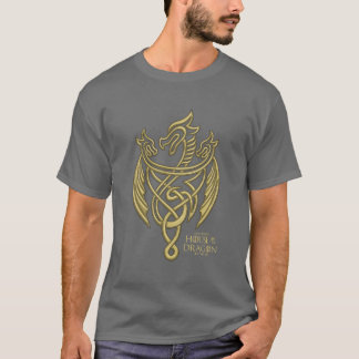 HOSE OF THE DRAGON Golden Filigree Dragon Crest T-shirt