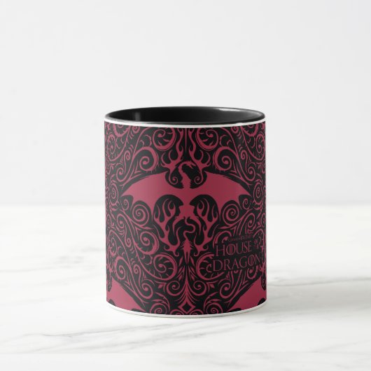 HOSE OF THE DRAGON Red Dragon Filigree Pattern Mok (Midden)