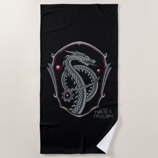 HOSE OF THE DRAGON | Silver Dragon Crest Strandlaken (Voorkant)