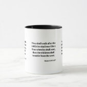 Hosea 11:10 KJV Bible Verse Mug à deux tons (Centre)