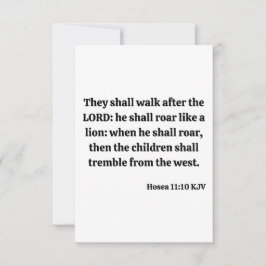 Hosea 11:10 KJV Bijbelverse platte Wenskaart Kaart
