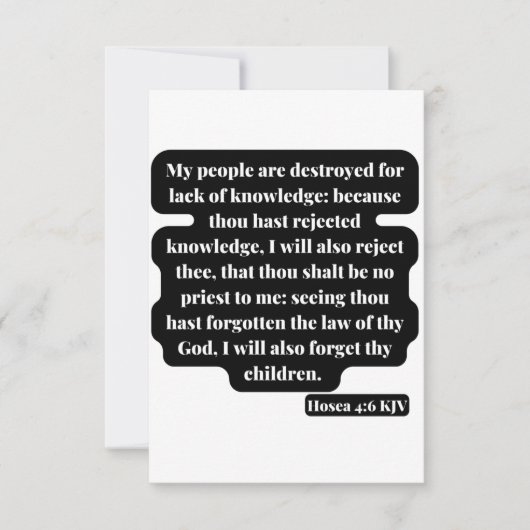 Hosea 4:6 BijbelscriptWenskaart Kaart (Voorkant)