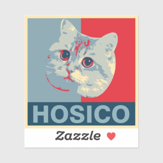 Hosico - Red Blue Illustration Sticker (Vel)