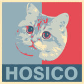 Hosico - Red Blue Illustration Sticker (Voorkant)