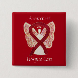 Hospice Care Angel Awareness Ribbon Pins Vierkante Button 5,1 Cm