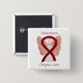 Hospice Care Angel Awareness Ribbon Pins Vierkante Button 5,1 Cm (Voorkant /achterkant)