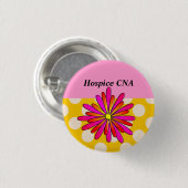 Hospice CNA-Buttonnen Artsy en Whimsical Flower Ronde Button 3,2 Cm (Voorkant /achterkant)