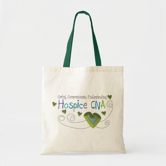 Hospice CNA Green Hearts Tote Bag (Voorkant)