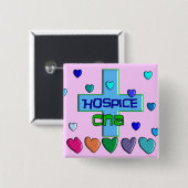 Hospice CNA Multi Hearts Design Vierkante Button 5,1 Cm (Voorkant /achterkant)
