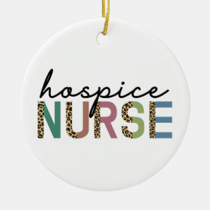 Hospice Nurse Cheetah typografie Keramisch sierlij Ornament