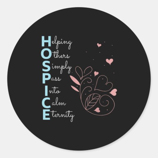 Hospice Nurse Ronde Sticker (Voorkant)