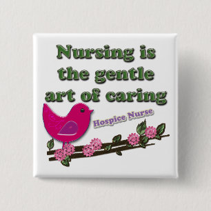 Hospice Nurse Vierkante Button 5,1 Cm