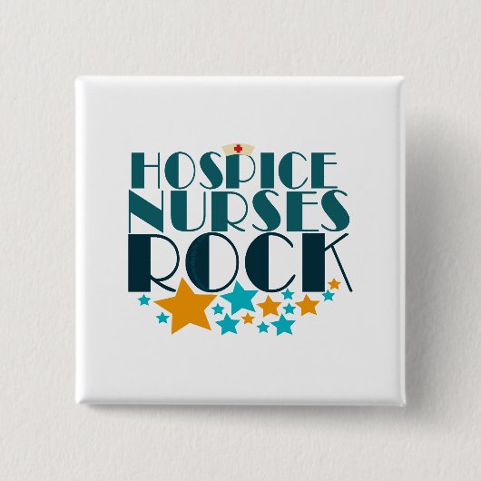 Hospice Nurses Rock Vierkante Button 5,1 Cm (Voorkant)