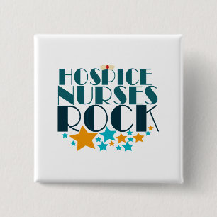 Hospice Nurses Rock Vierkante Button 5,1 Cm