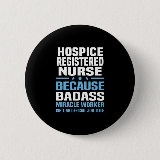 Hospice Registered verpleegster Ronde Button 5,7 Cm (Voorkant)
