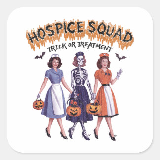 Hospice Squad Halloween For Nurse Vierkante Sticker