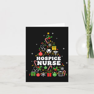 Hospice-verpleegster kerstboomlichten vrouwen mann kaart